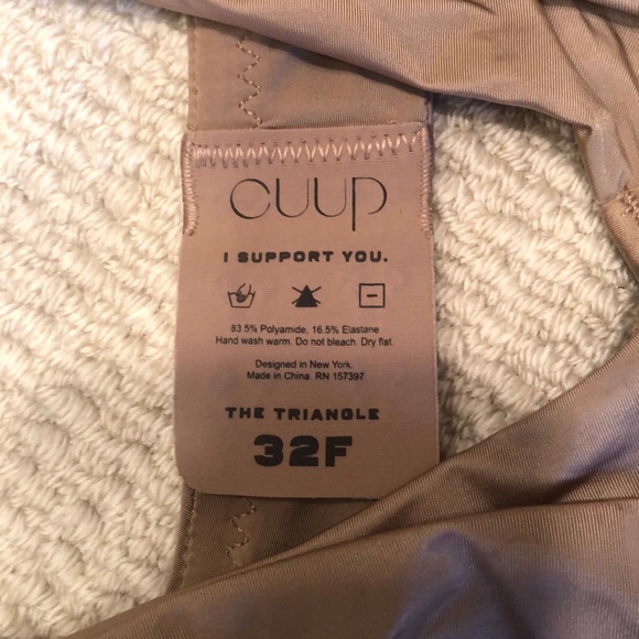 Cuup Triangle Bra 32F Black and Nude - Picture 2 of 4
